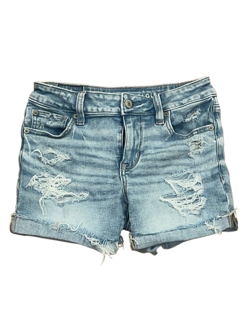 American Eagle Outfitters Light Wash Distressed Denim Shorts